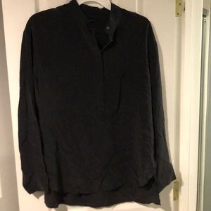 Madewell long sleeve black silk blouse